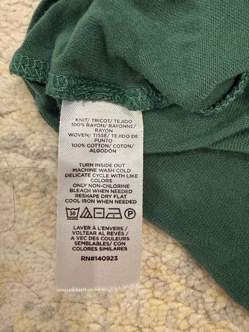 LOFT Emerald Green Ruffle-Trim Button-Front Top - Picture 4 of 4